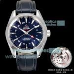 OVS Factory Swiss 8605 Copy Omega Seamaster Aqua Terra Co‑Axial GMT 43mm Blue Watch 